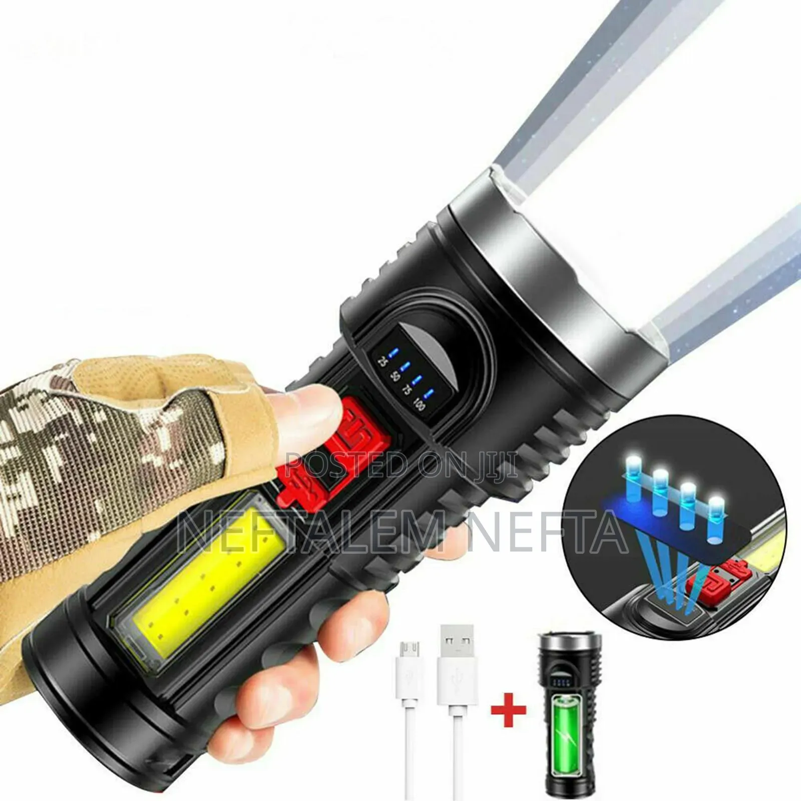 Rechargeable And Solar Led Flashlight