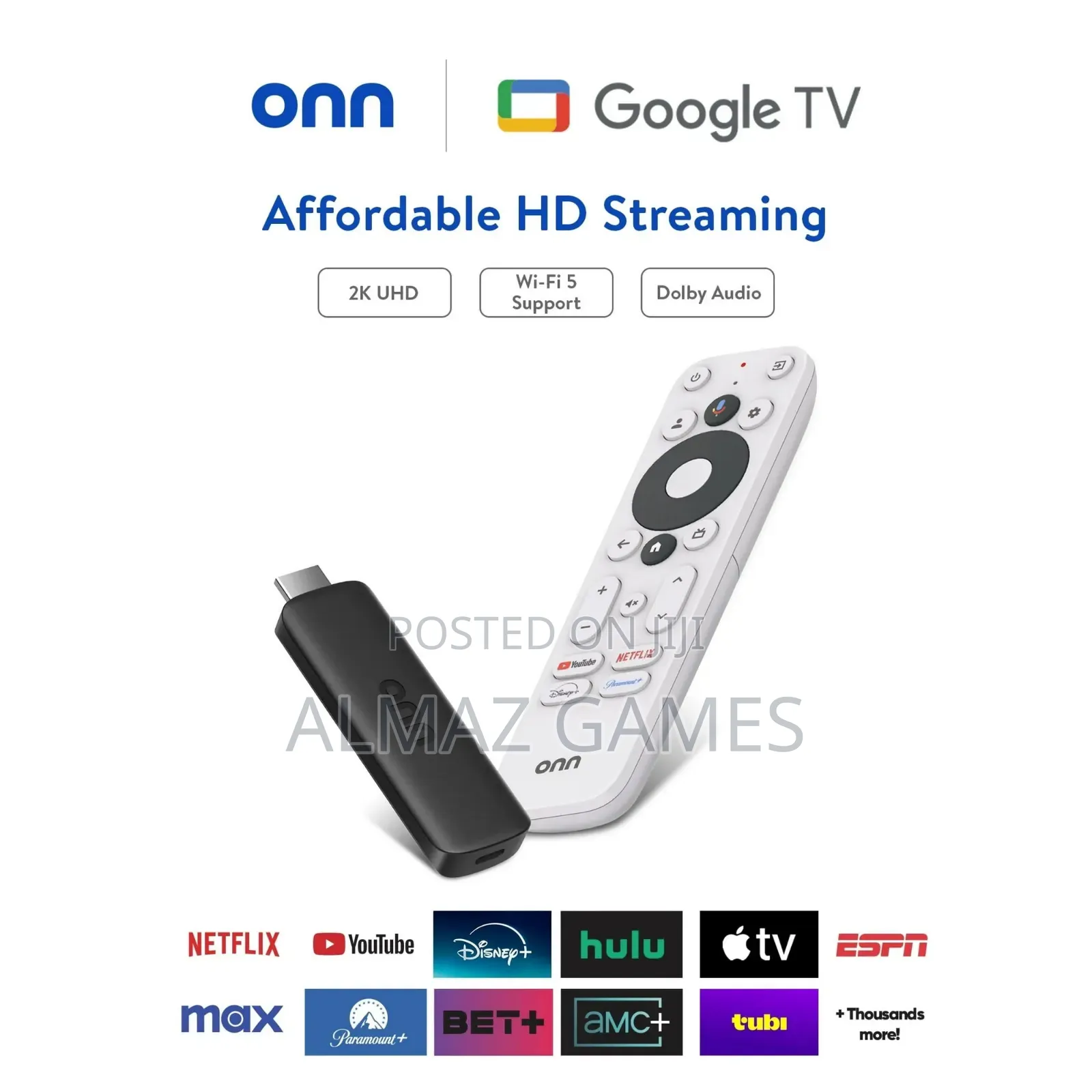 Onn Full Hd Streaming Device, Google Tv -