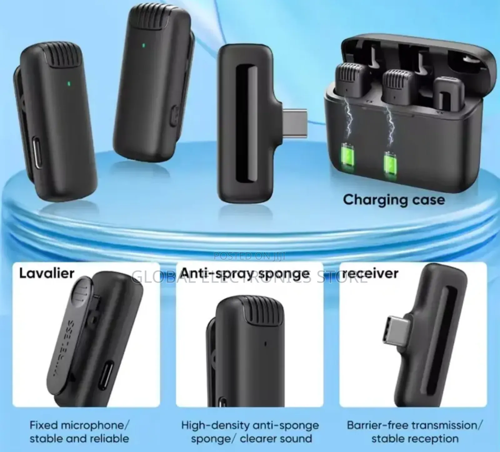 Type-C Dual Wireless Lavalier Microphone With Charging Case