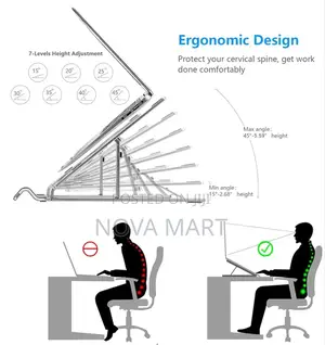 Silver Stand, Aluminum Ergonomic Foldable