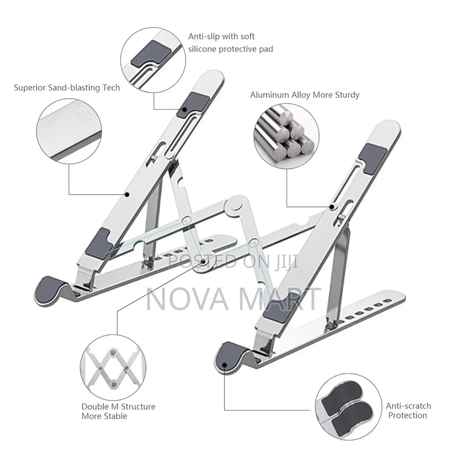 Silver Stand, Aluminum Ergonomic Foldable