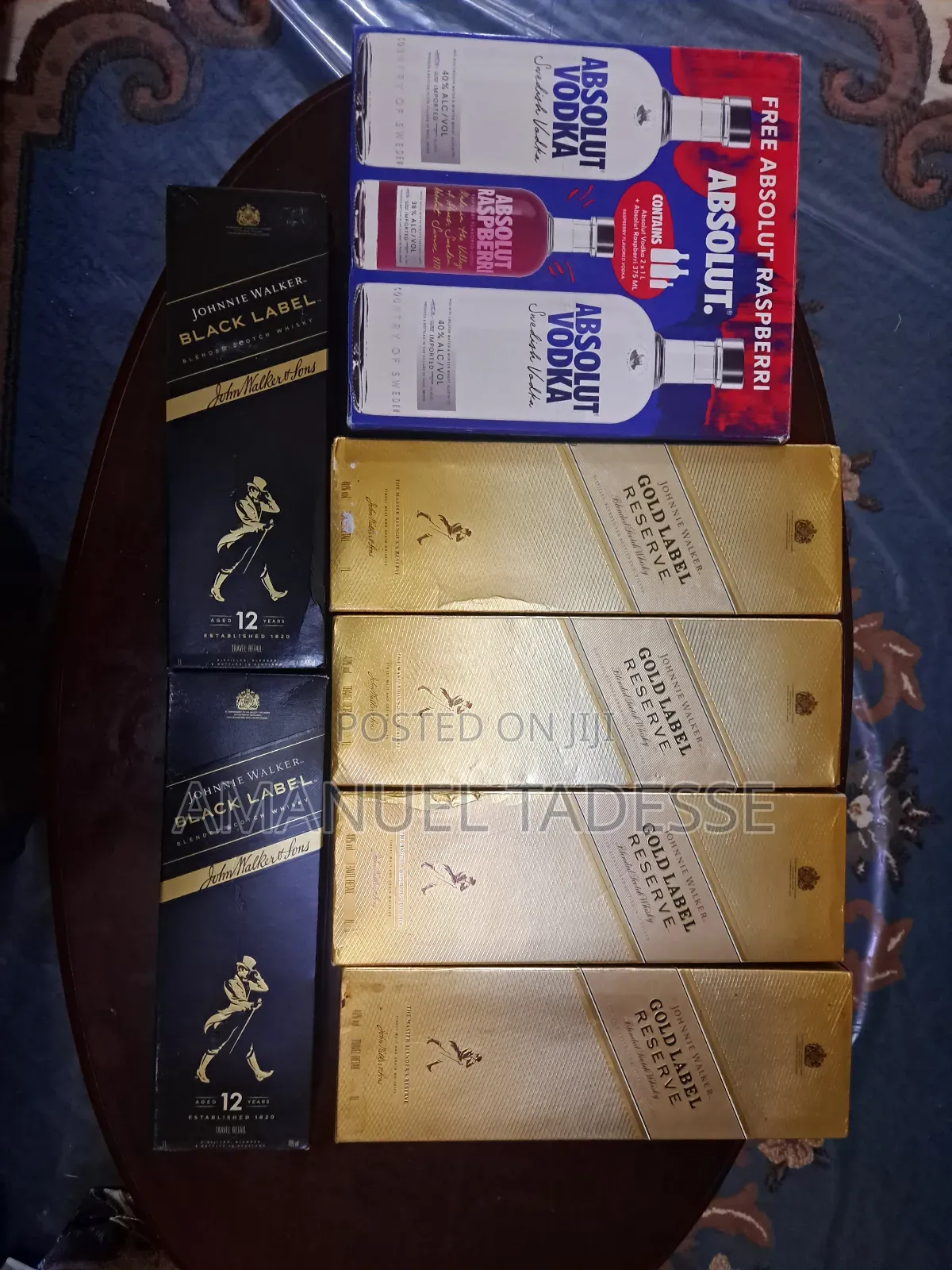 Gold ,Black Lable and Absolute Vodka