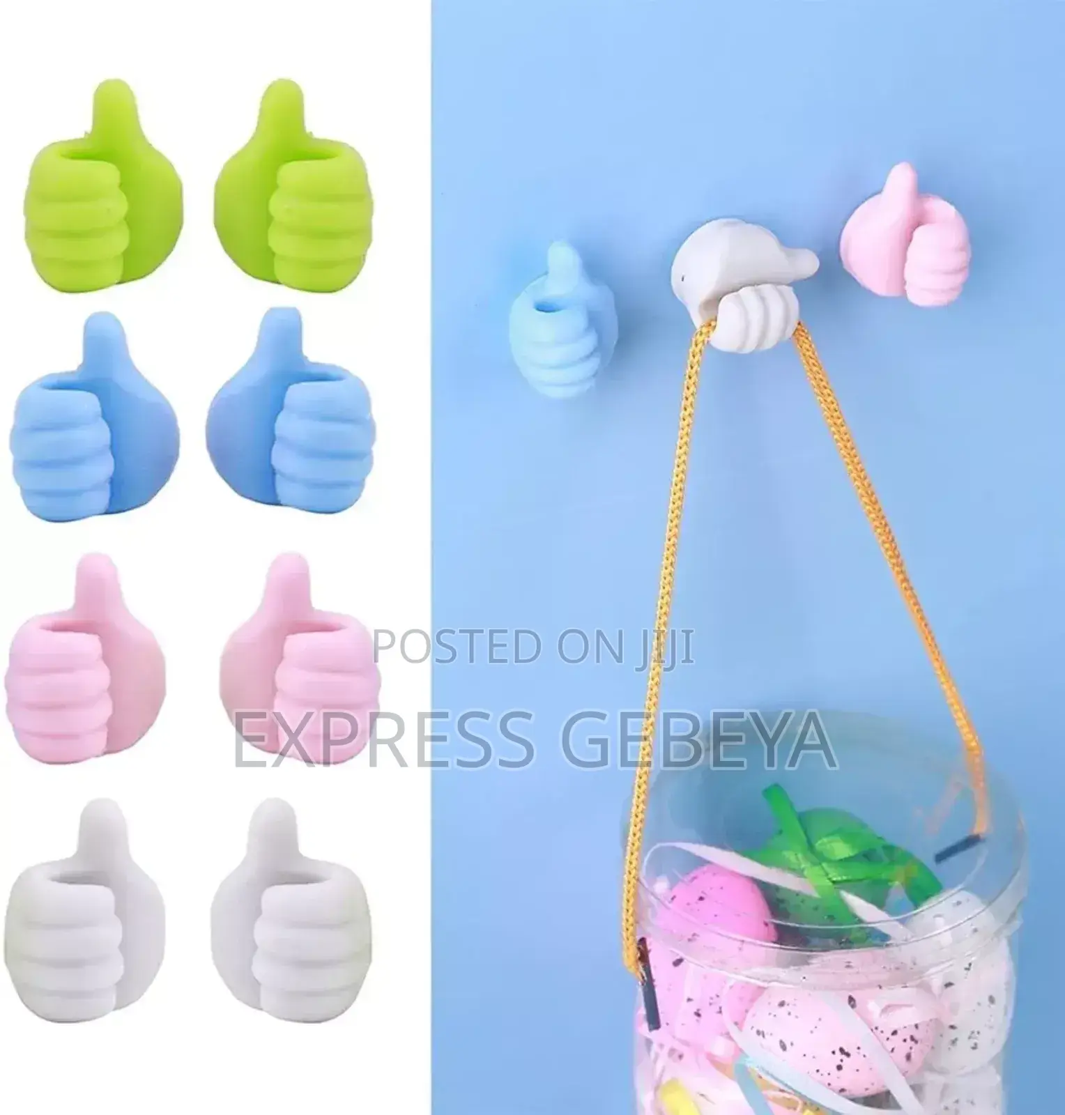 Multipurpose Thumb Hooks በቀላሉ ግድግዳ ላይ የሚጣበቁ መስቀያዎች