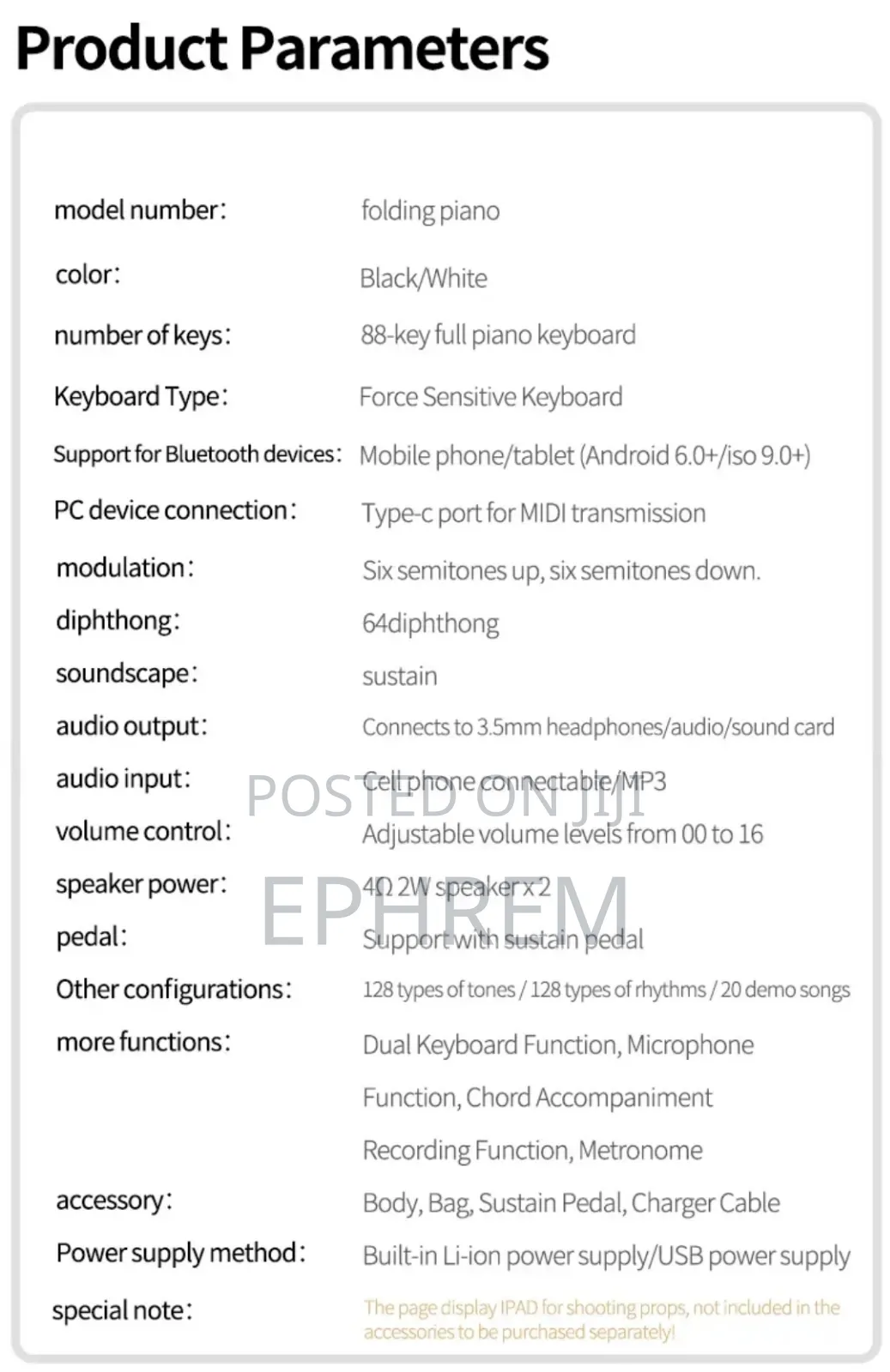 Foldable Piano 88 Keys