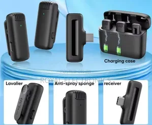 Wireless Lavalier Microphone With Charger Case Portable