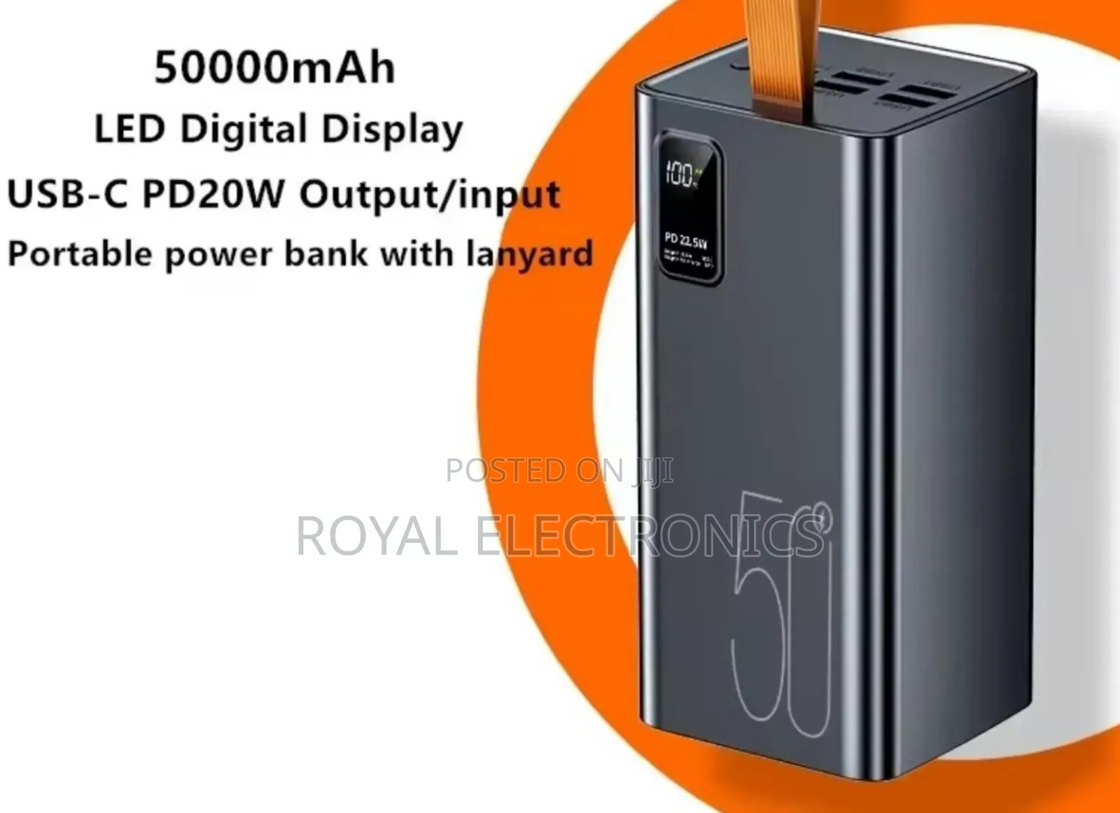 50,000 አምፒር ፖወር ባንክ (Pd22.5 Watt High Speed Charging )