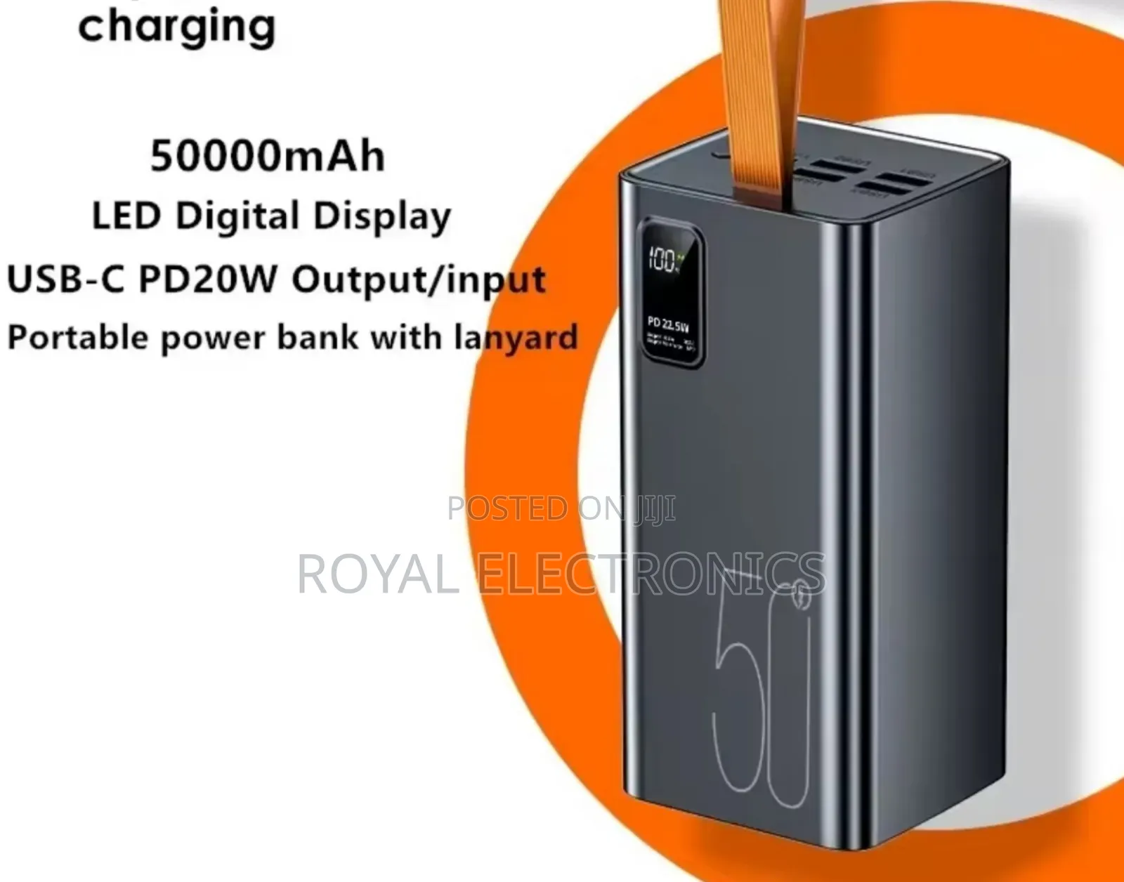 50,000 አምፒር ፖወር ባንክ (Pd22.5 Watt High Speed Charging )