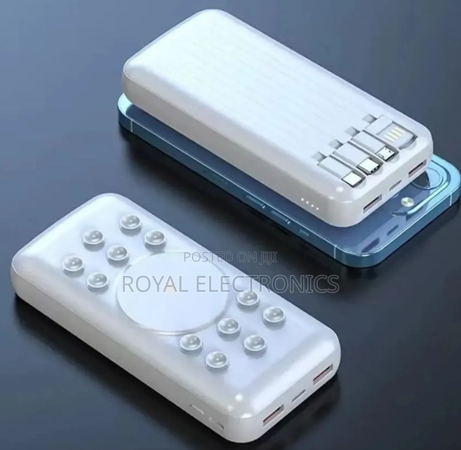 Power Bank With 4 Built-in Cables and Wireless 20000mah