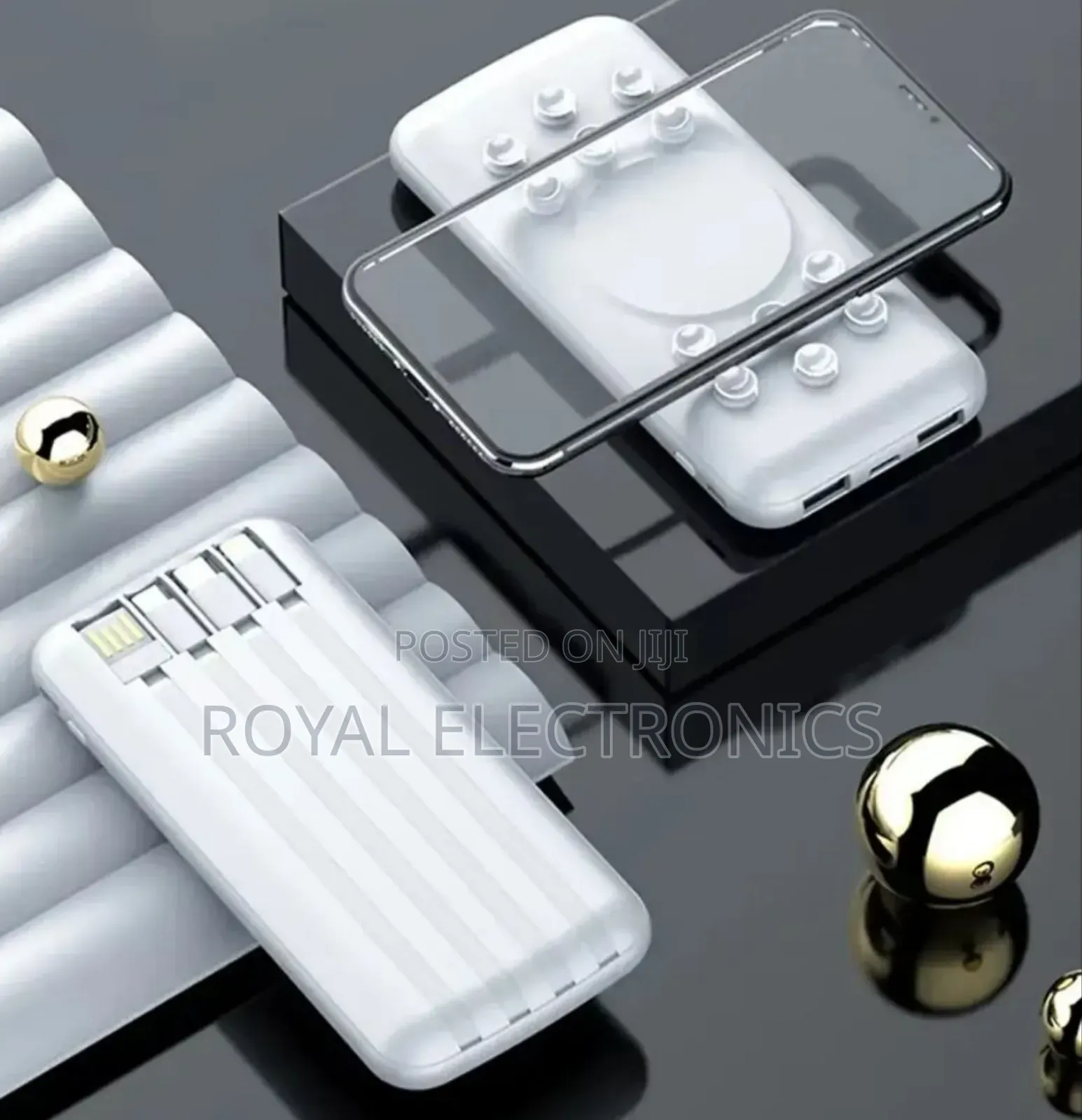 Power Bank With 4 Built-in Cables and Wireless 20000mah