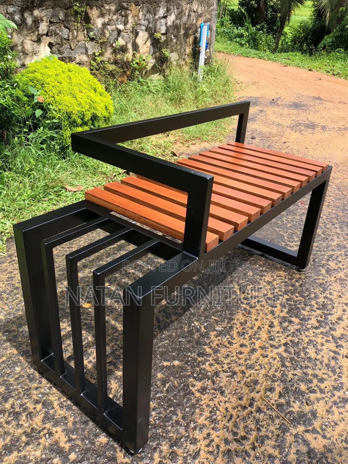 Wooden Metal Frame Chair for Coridor,Garden,School Compound