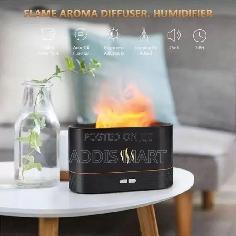 Flame Aroma Diffuser Humidifier በኤሌክትሪክ የሚሰራ