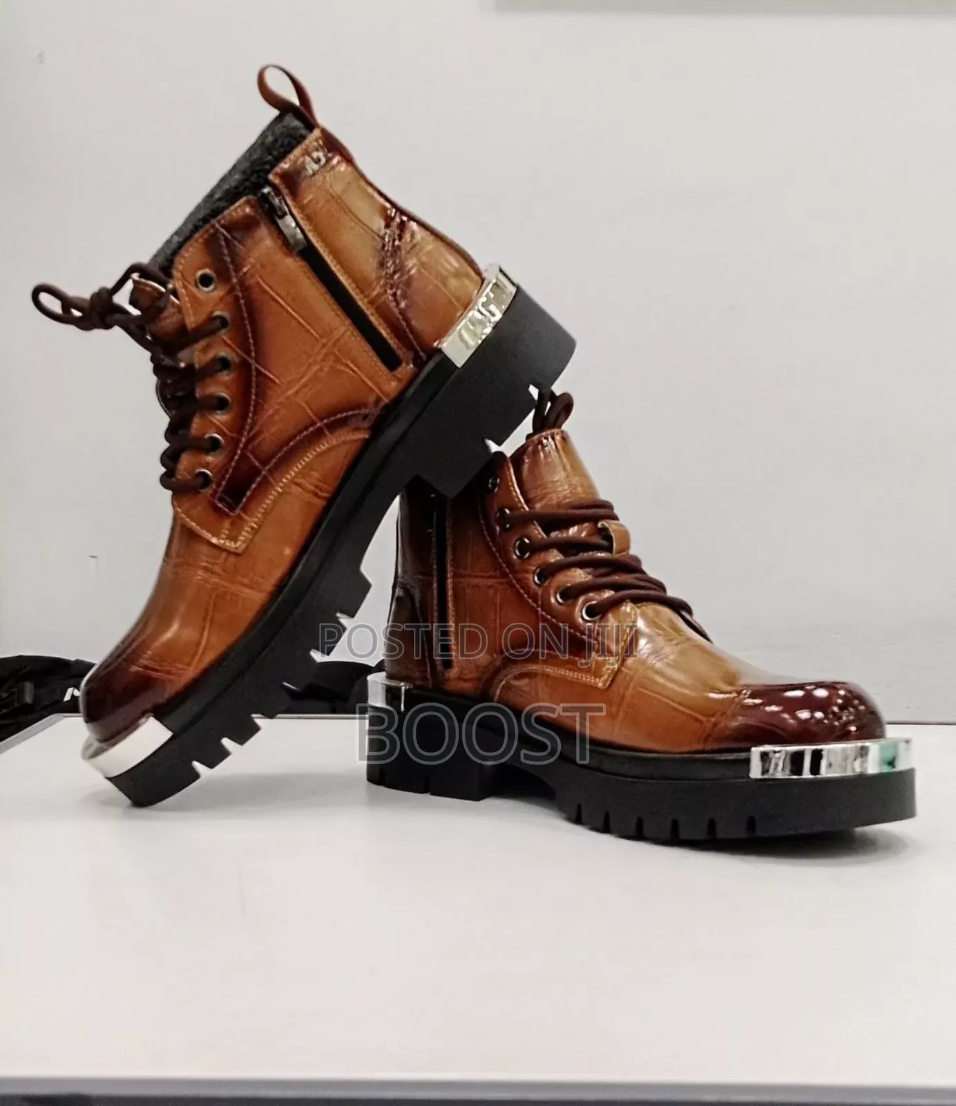 High-Top Leather Boots