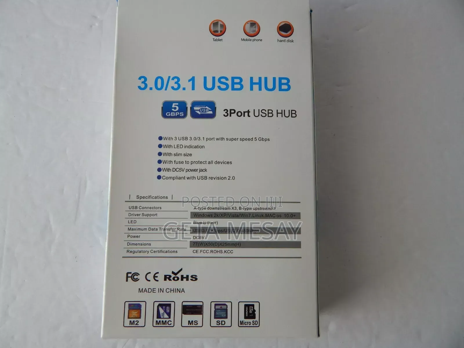 All-in-One Usb 3.0/3.1 Hub + Card Reader - 5/10gbps