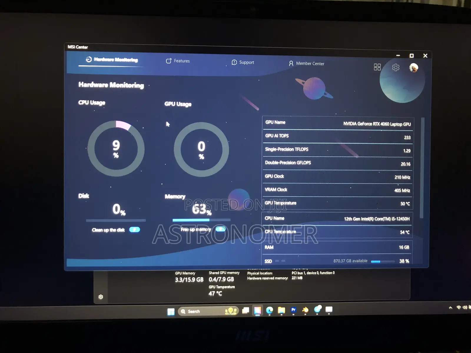 Laptop MSI Katana 17 16GB Intel Core I5 HDD+SSD 1.5T