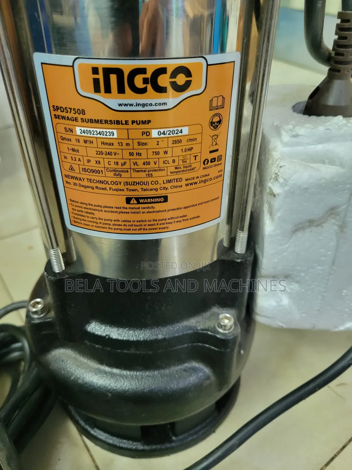 Ingco Hp Sewage Pump Dirty Waters Pump
