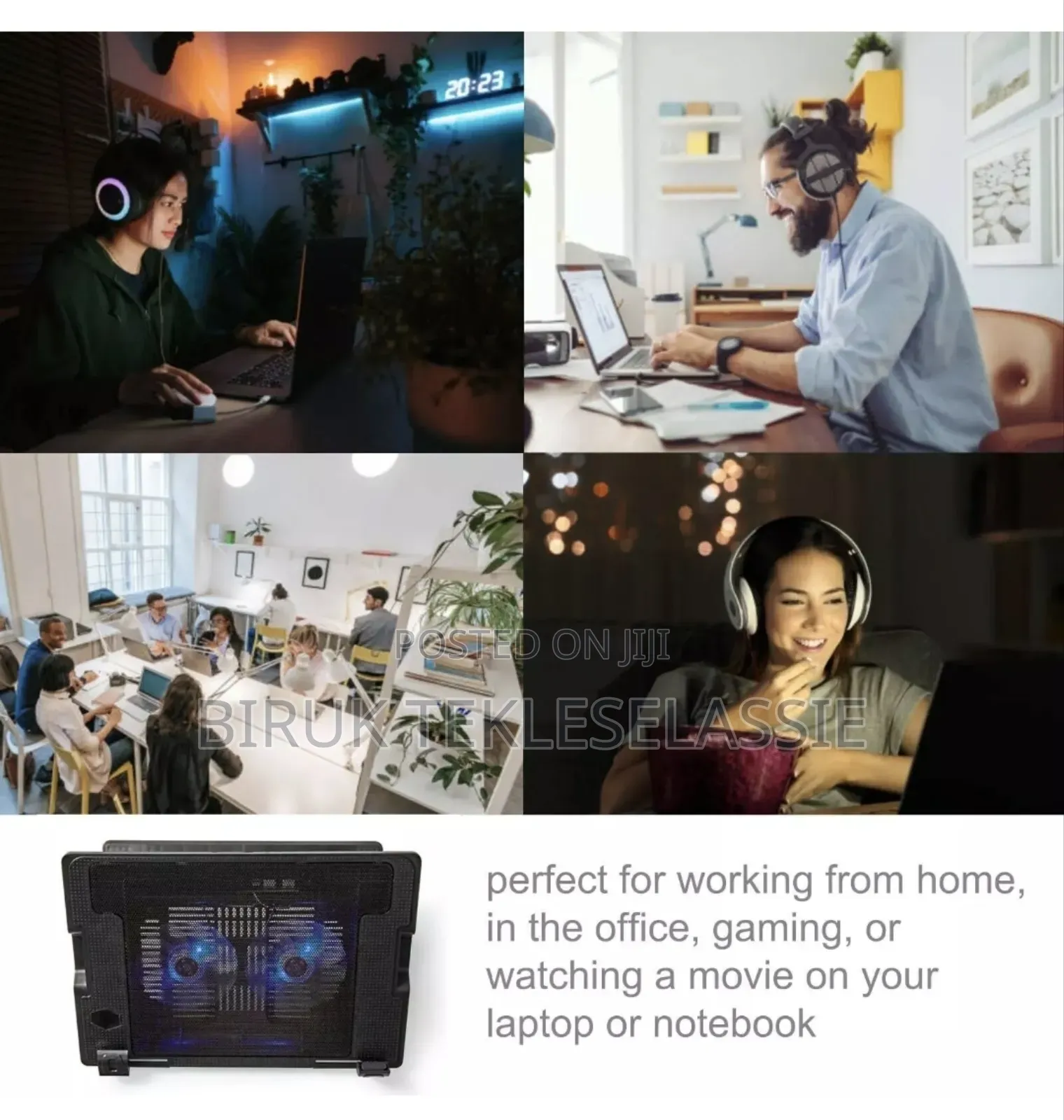 Sy-k2 Laptop Dual Cooling Pad Adjustable Stand