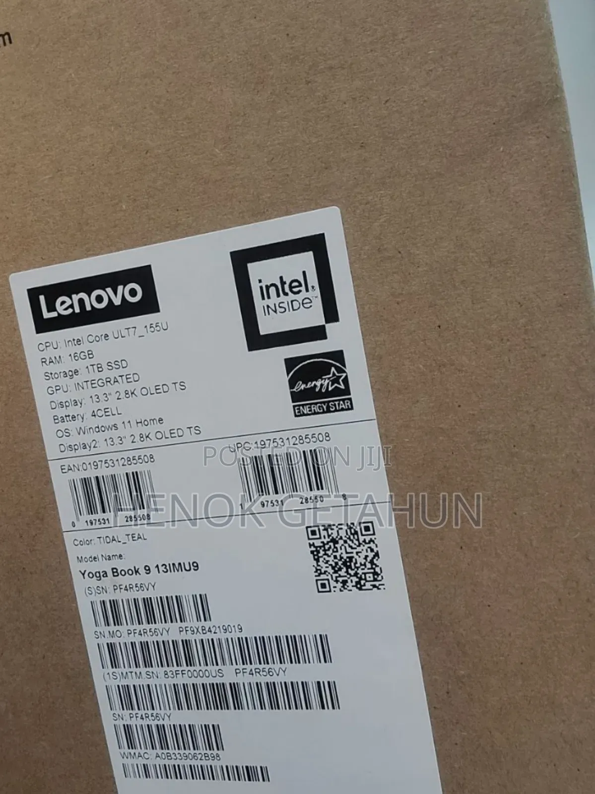 New Laptop Lenovo Yoga Book 9i 16GB Intel Core Ultra 5 SSD 1T