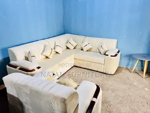 L Shape Sofa Made of Wooden Material and Hd Maleda Sponj