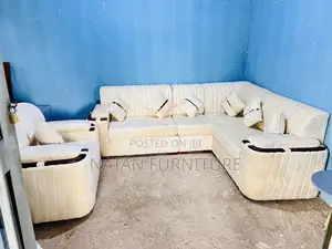 Photo - L Shape Sofa Made of Wooden Material and Hd Maleda Sponj