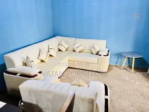 L Shape Sofa Made of Wooden Material and Hd Maleda Sponj