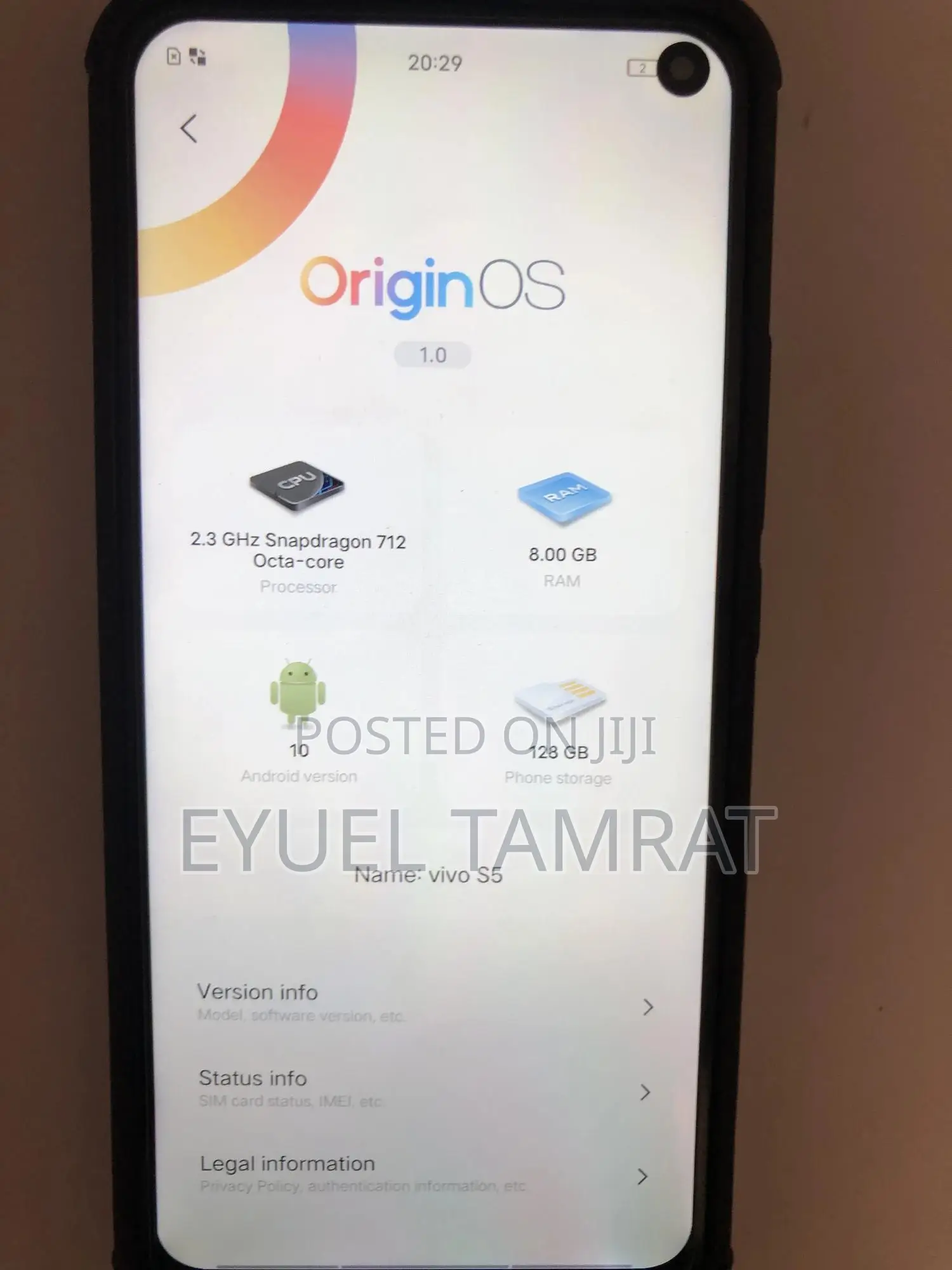 New Vivo S5 128 GB Black