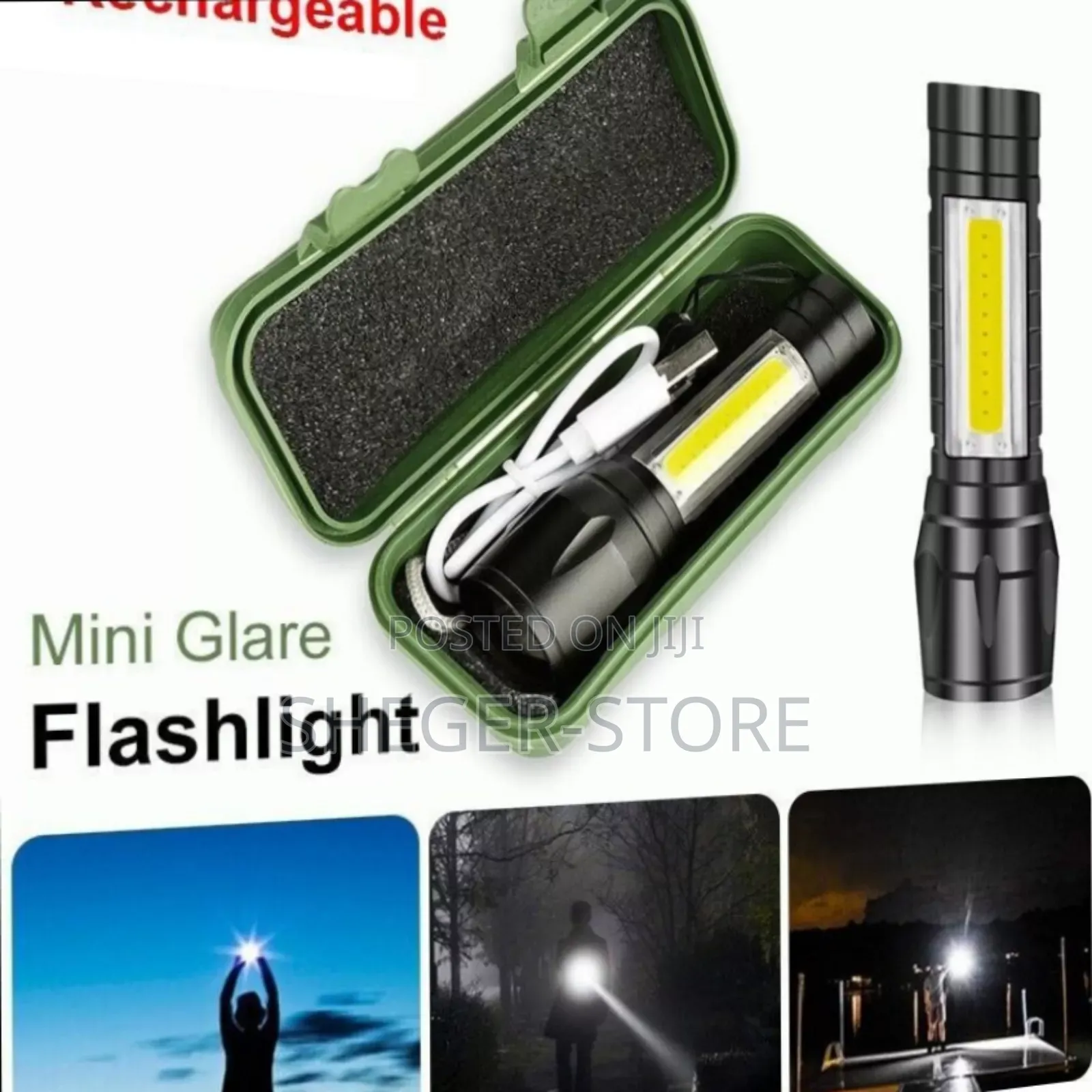 High Quality Rechargeable And Solar Led Flashlight
