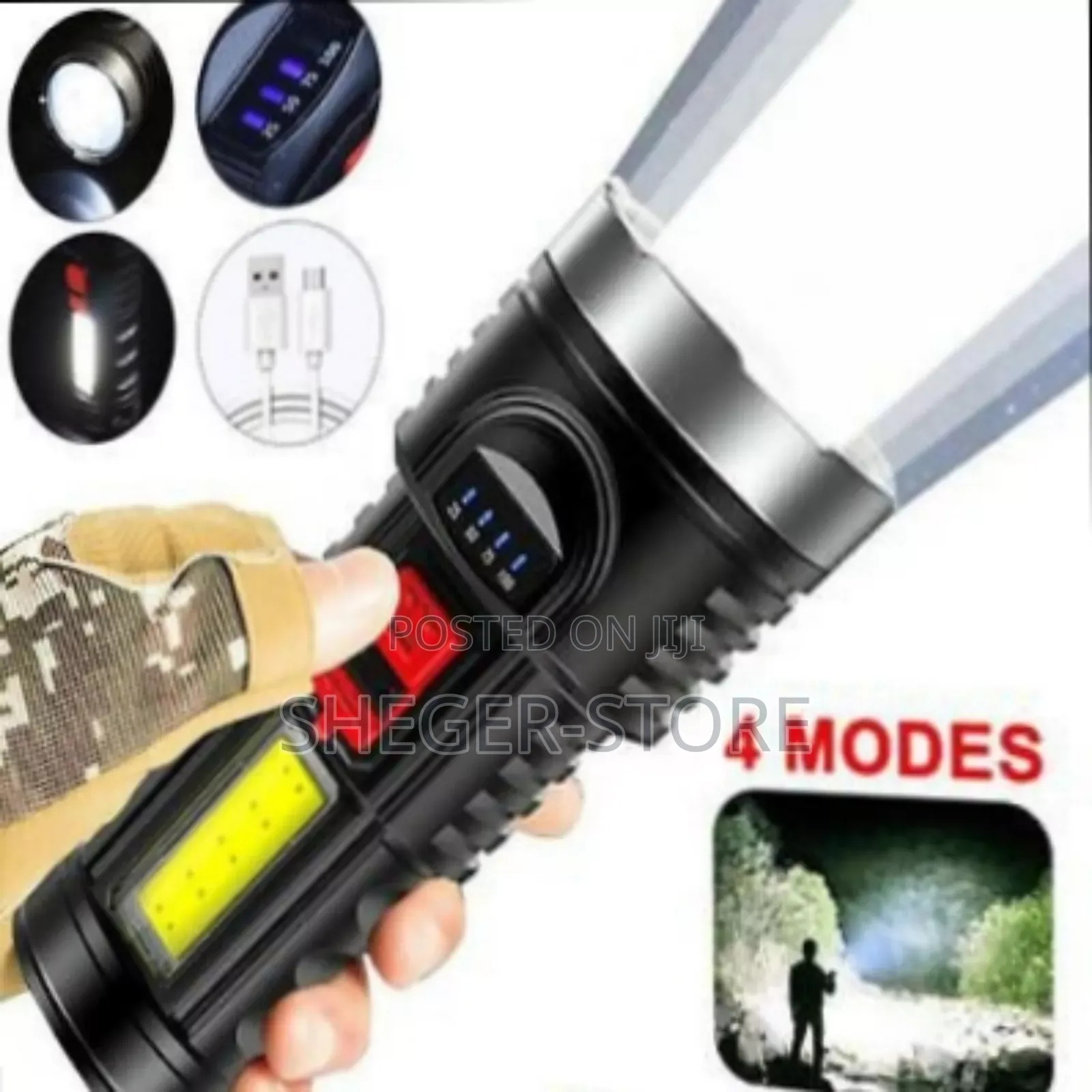 High Quality Rechargeable And Solar Led Flashlight