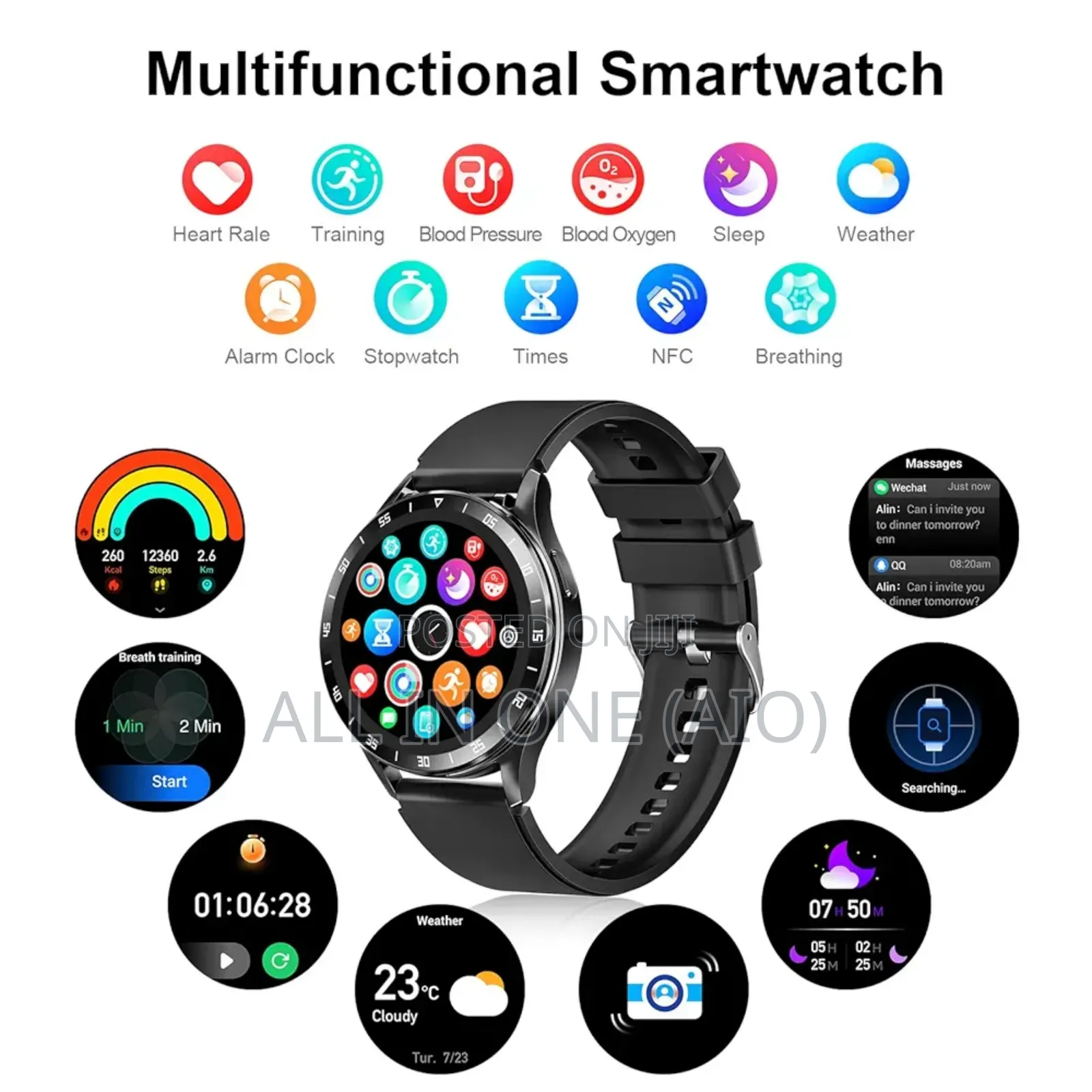 Hainoteko St-7 Smartwatch With Earbuds