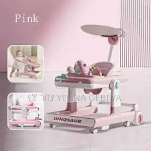 Pink Multifunctional Baby Walker