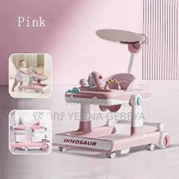 Pink Multifunctional Baby Walker