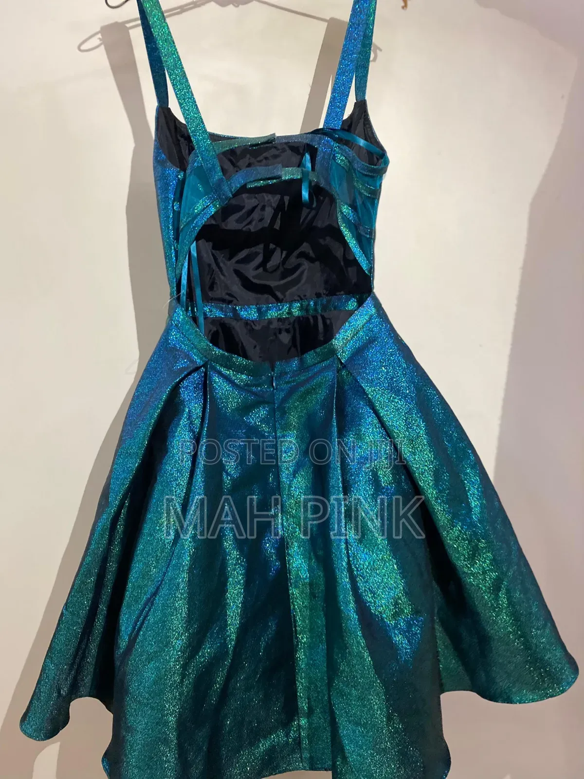 Elegant Metallic Tie Back Occasion Dress