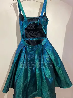 Elegant Metallic Tie Back Occasion Dress