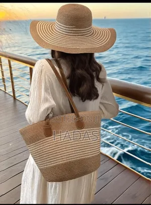 Summer Straw Bag With Hat