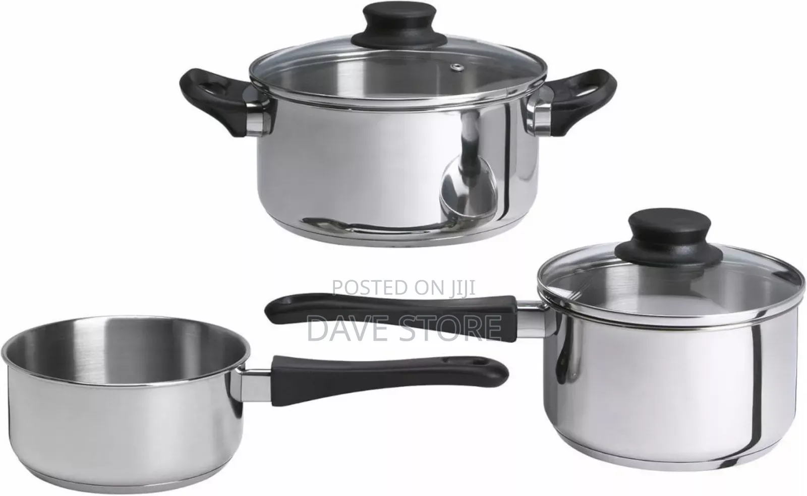 Ikea Annons 5-Piece Cookware Set, Glass/Stainless Steel