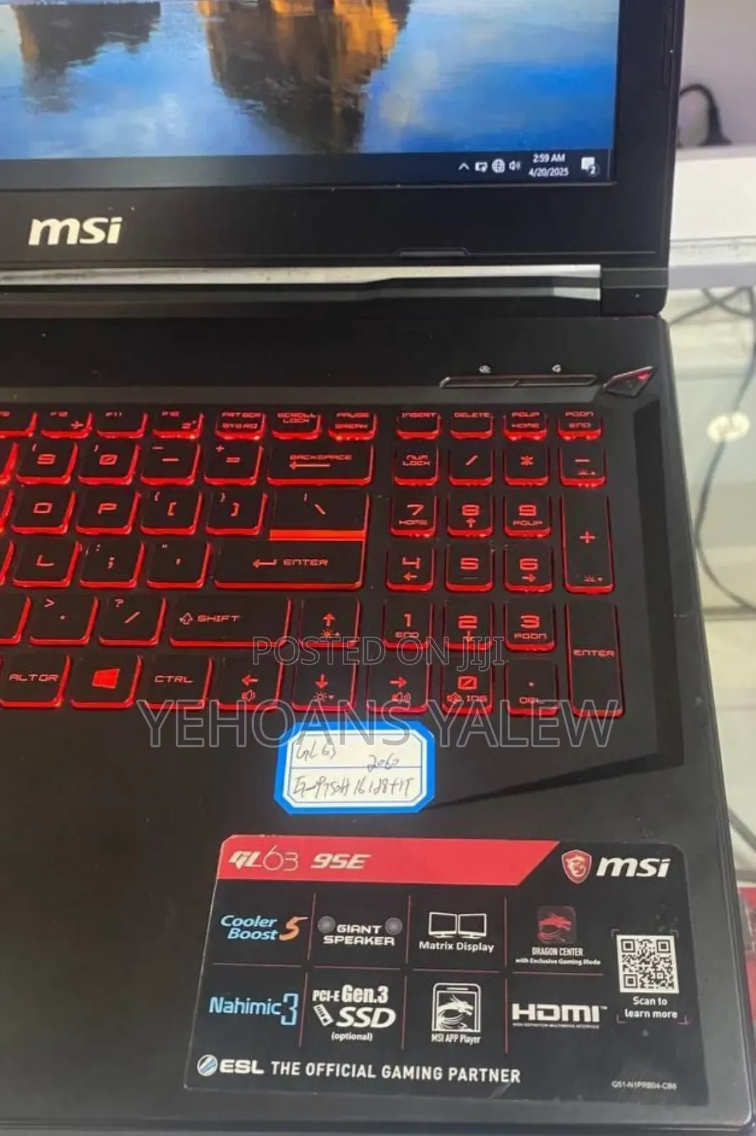 New Laptop MSI 16GB Intel Core I7 SSD 512GB