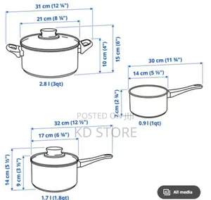Ikea Annons 5-Piece Cookware Set, Glass/Stainless Steel
