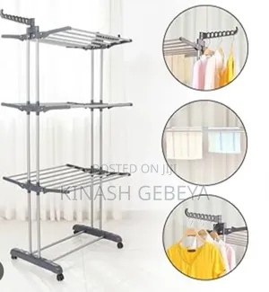 Photo - 3 Layer Foldable High Quality Cloth Rack(40kilo የሚይዝ)