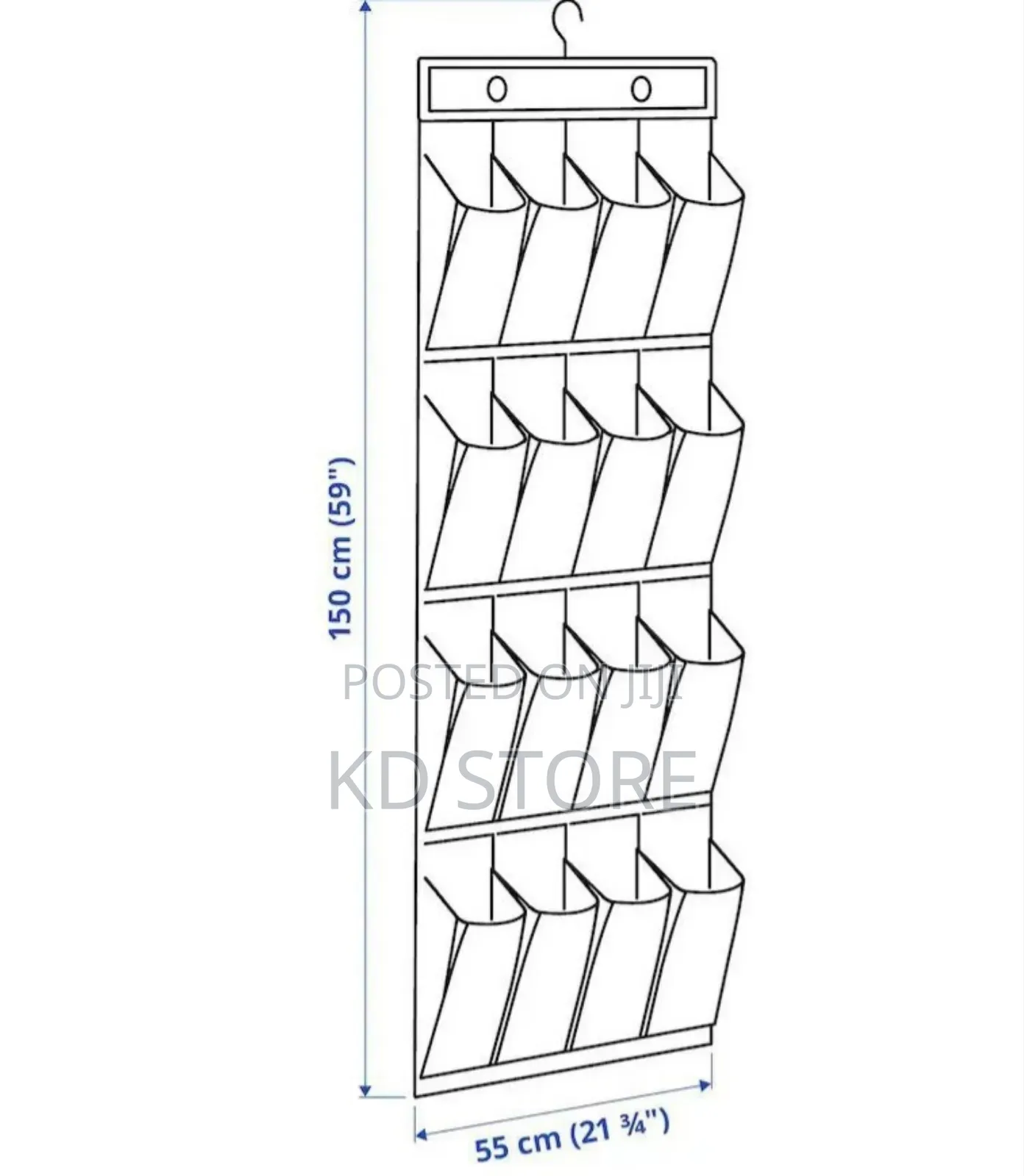 Ikea Hanging Shoe Organiser W 16 Pocket Dark Grey