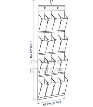 Ikea Hanging Shoe Organiser W 16 Pocket Dark Grey
