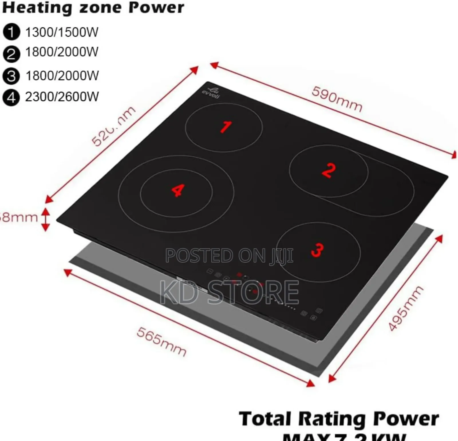 Evvoli Ceramic Hob With Touch Pannel