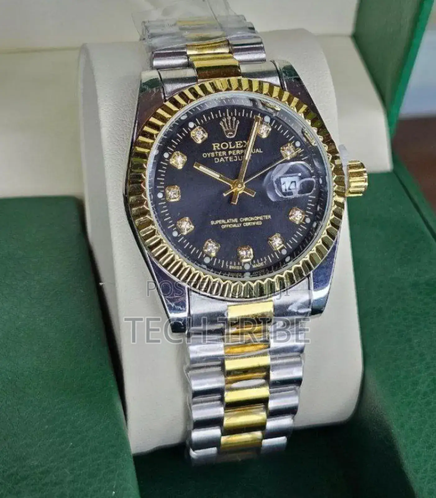 Rolexanalog Quartz Movement Stainless Steel Watch for Him.