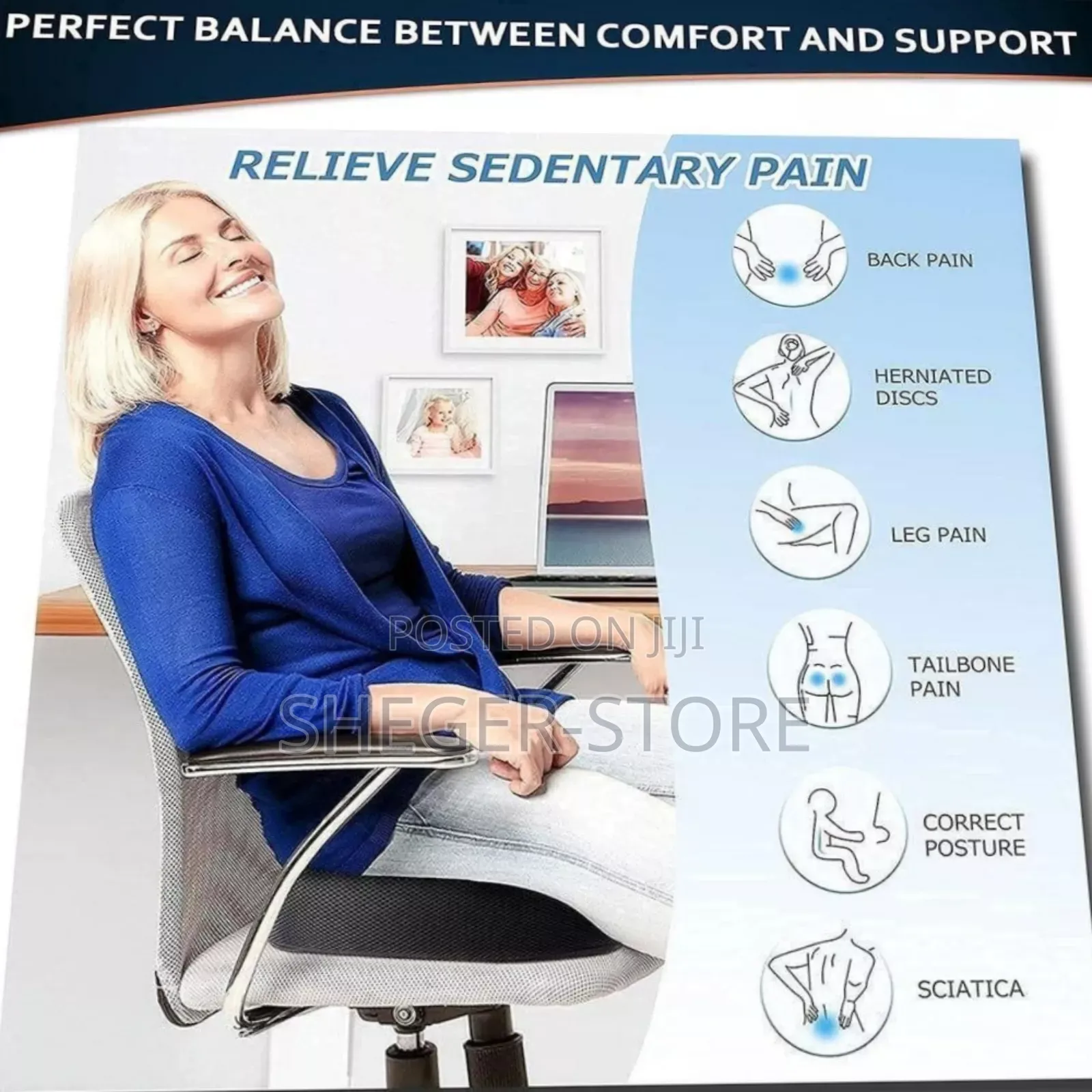 Orginal Green Lion Orthopedic Seat Cushion(Free Delivery Included)