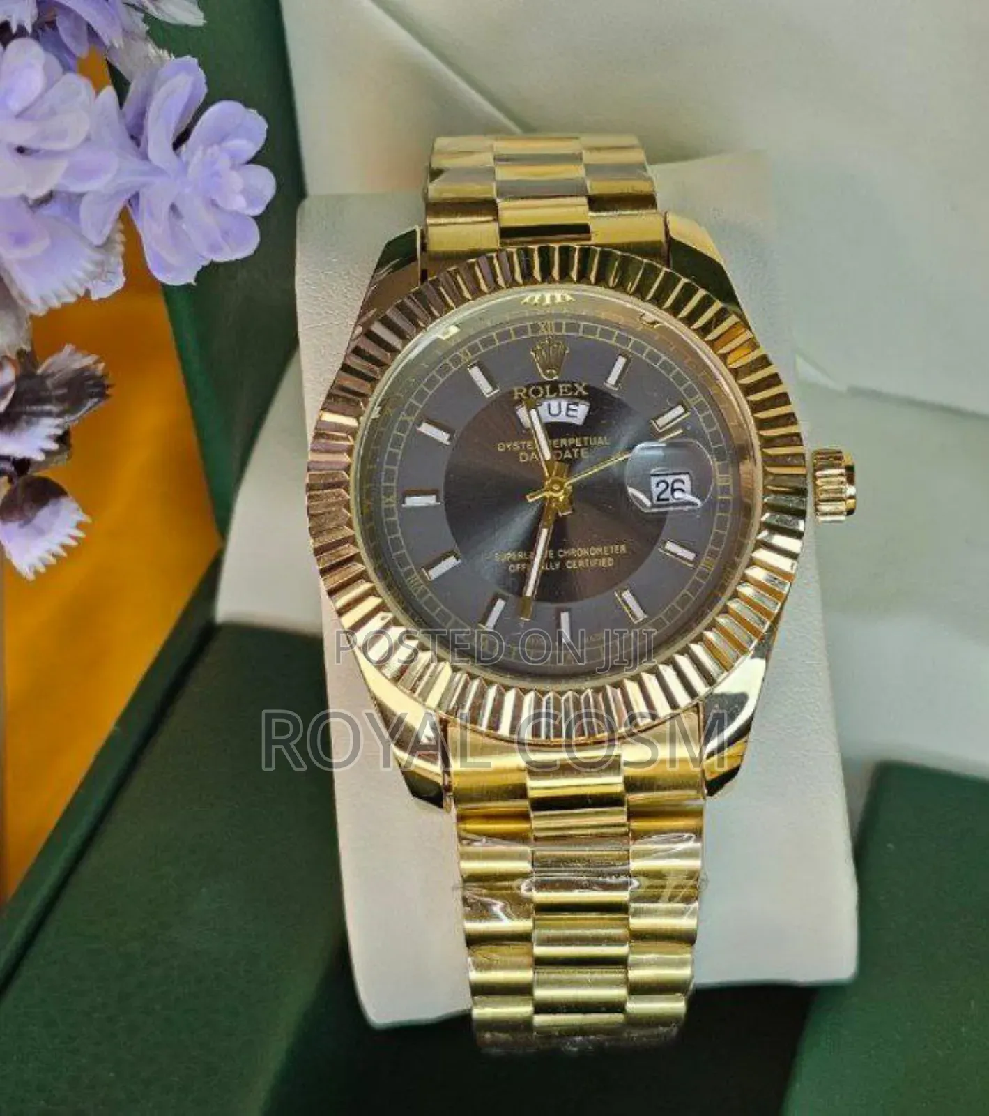 Golden Quartz Rolex Watches for Men