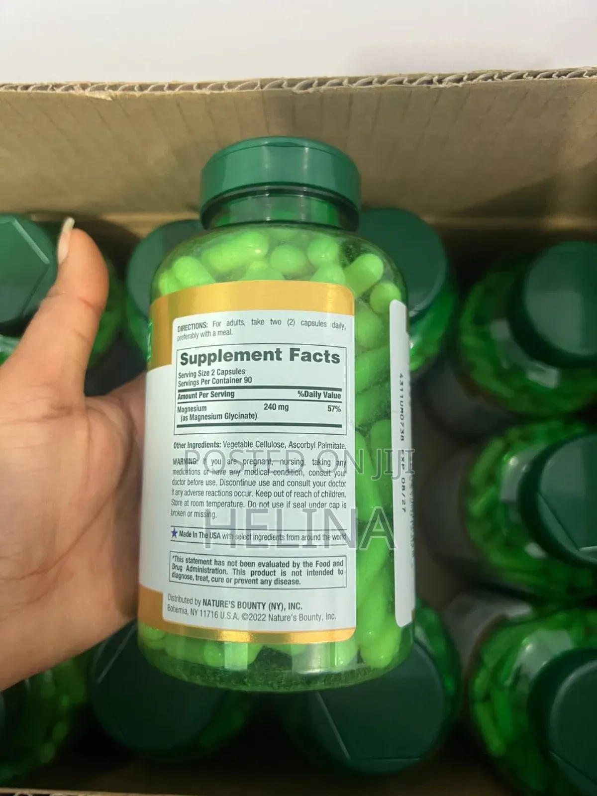 Magnesium Glycinate 240mg 180 Capsules Original From Usa