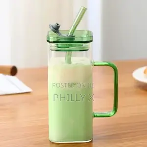 Glass Mug With Straw