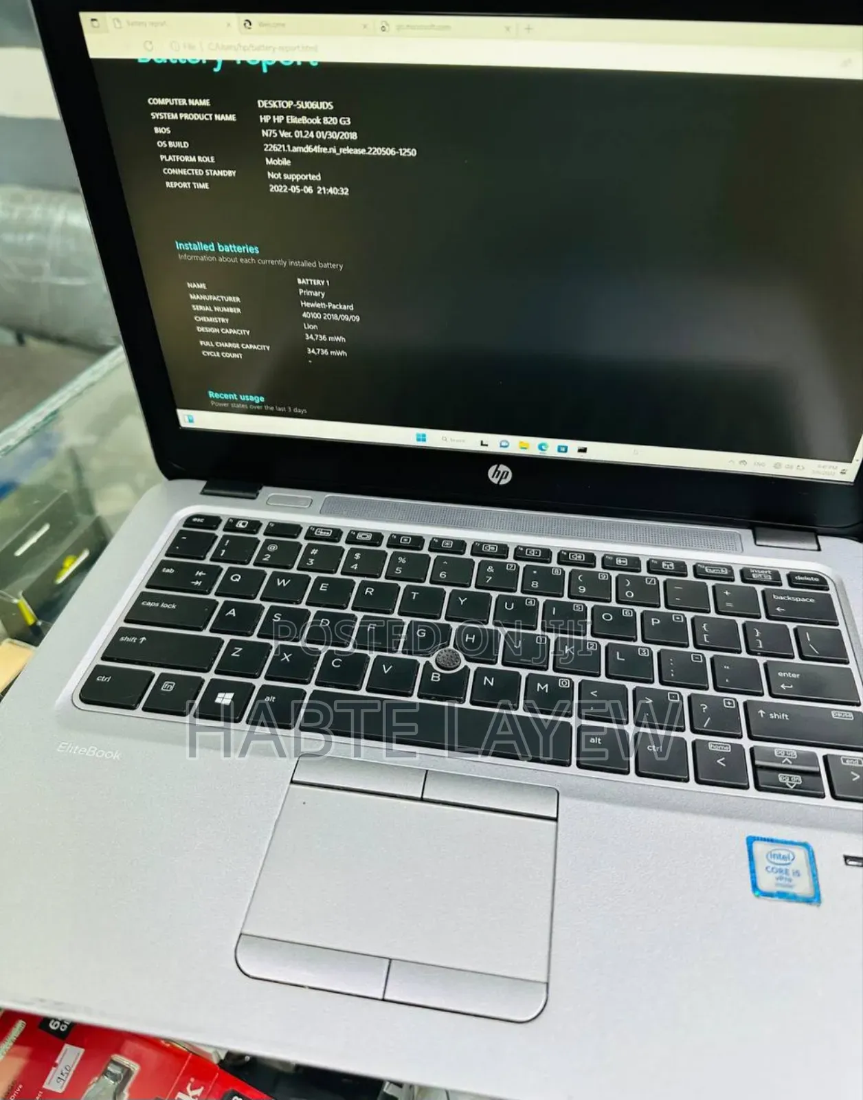 New Laptop HP EliteBook 820 G3 8GB Intel Core I5 SSD 128GB