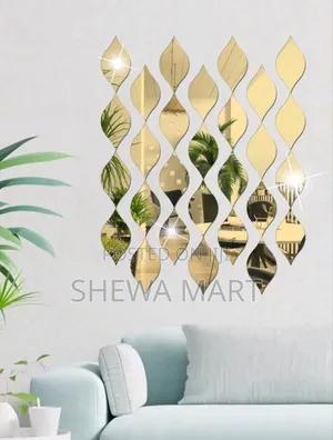 Photo - 10 PSC Reflective Acrylic Water Drop Shaped Mirror Stickers