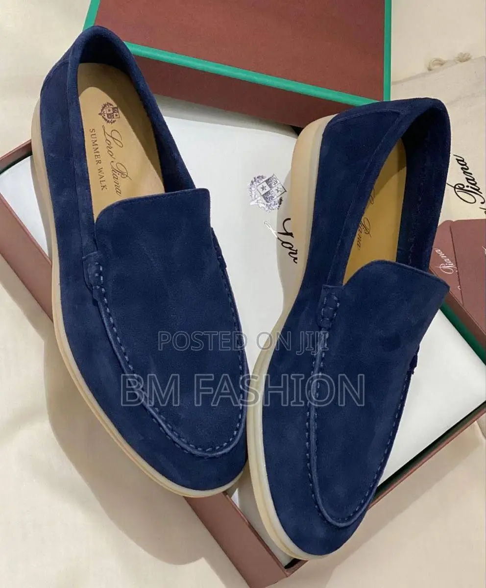 Lora Piana Roadster Sophisticated Dark Navy Suede Loafers