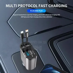 4 in 1 Retractable 120w Fast Car Charger | iPhone | Android