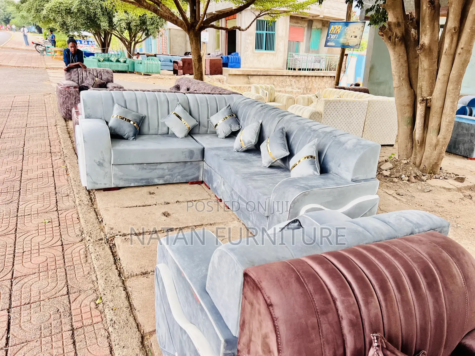 Sofa L- Shape Full Set Made of Maleda Foam Extra Hd#1 Qualit